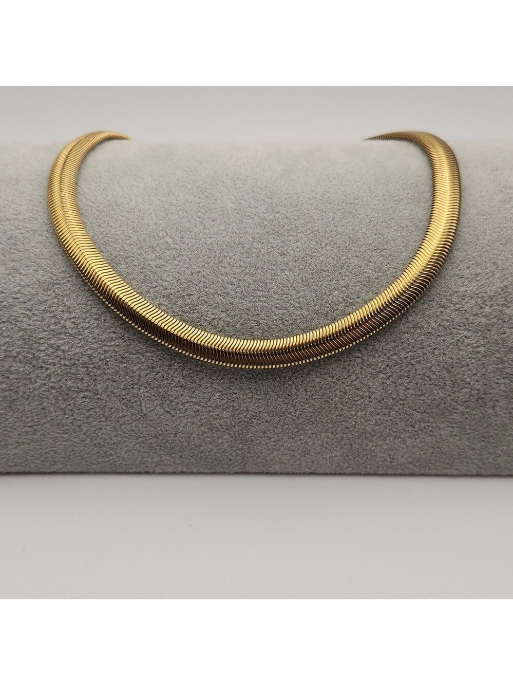 18k Gold Plated Stainless Steel Chunky Snake Chain,  Approx. 15.9 Inches